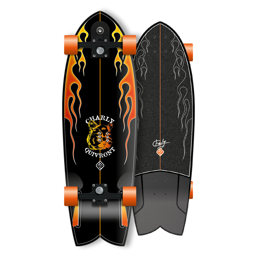 HELLCAT 31 BY CHARLY QUIVRONT - SURFSKATE - PRO MODEL - FLYING WHEELS SKATEBOARDS